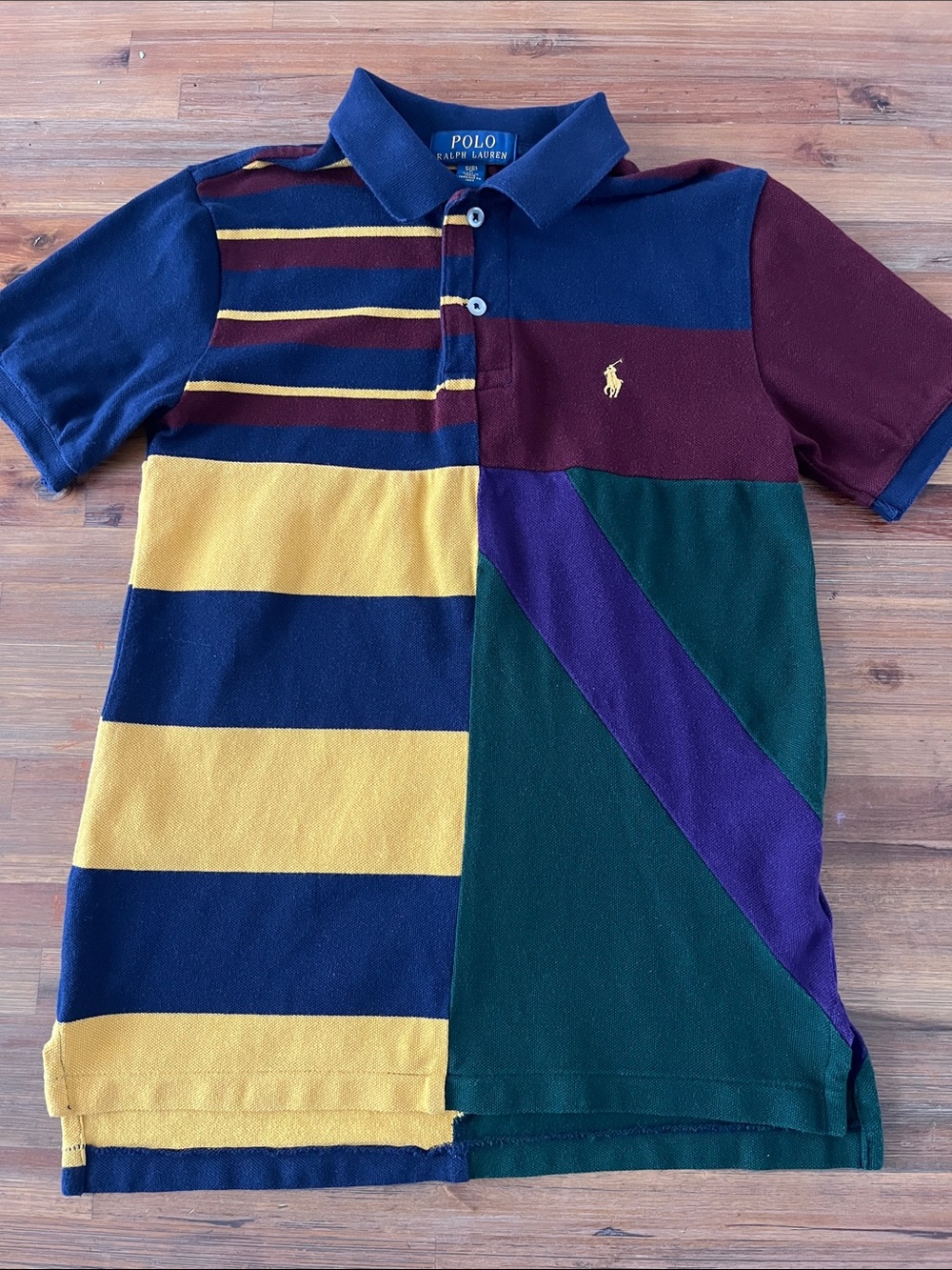 Polo by Ralph Lauren Boys Patchwork Polo in Navy Size 8